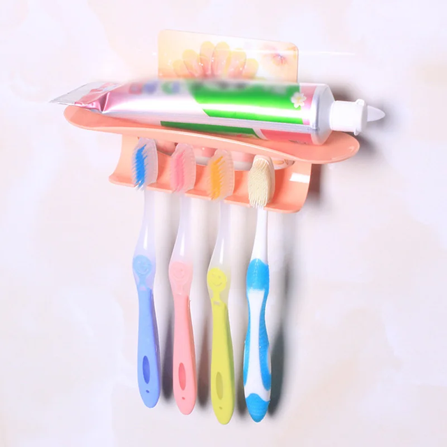Toothpaste Toothbrush Holder Wall Mount Rack Bath Set Bathroom Strong Suction Cup Toothbrush Hanging Storage Shelf storage shelf