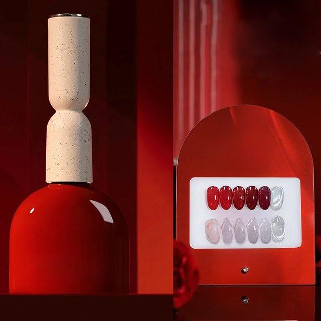 High Quality Christmas Gift Winter Red Nail Gel Set With Nail Polish Color Card UV Gel Kit For Professional Manicure Nail Salon