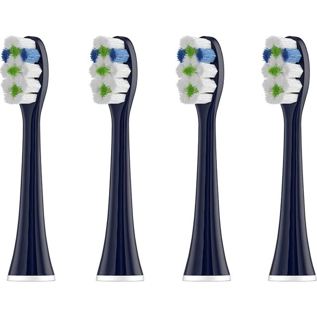 Mornwell 4pcs T901 Blue Replacement Toothbrush Heads with Caps for Mornwell D01B / D01B+ / T25 / T26 / T38 Electric Toothbrush