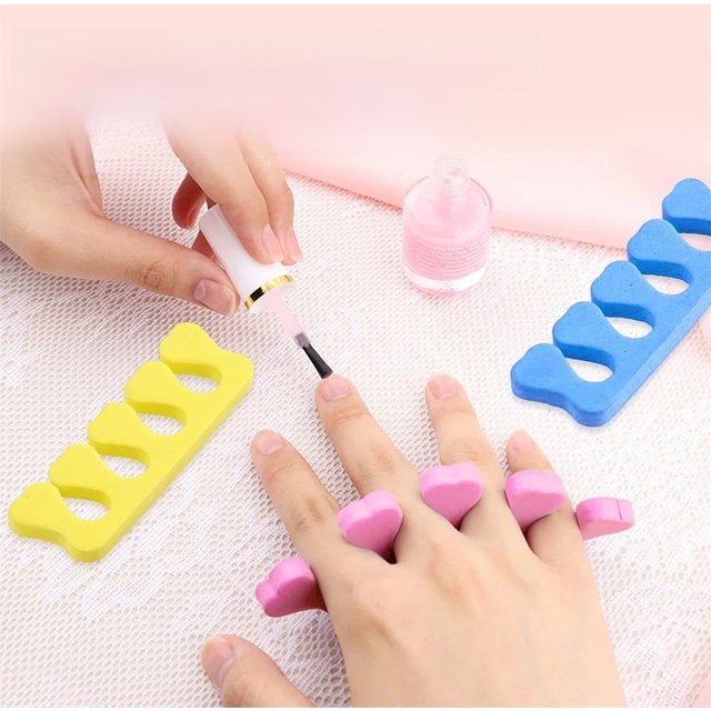 100pcs/50pairs Sponge Toe Finger Separator Manicure Set Toe Splitte for Nail Polish Enhancement Painting and Polishing Tools