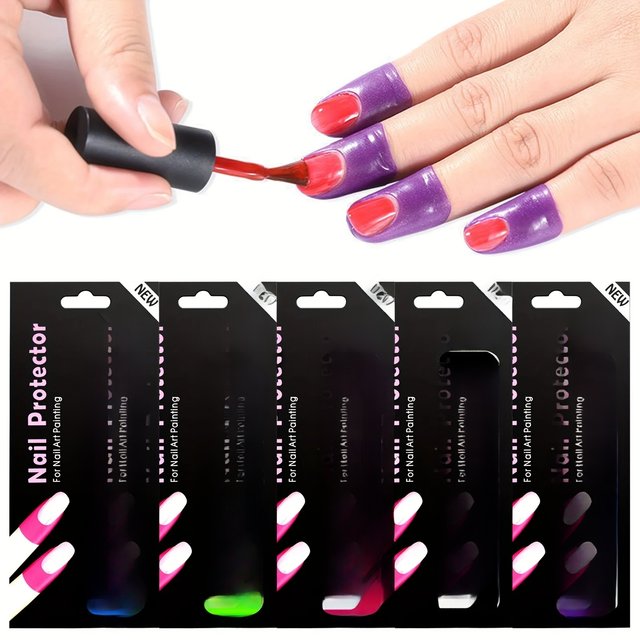 50/100Pcs U-Shaped Nail Protector Stickers Disposable Peel Off Anti-overflow Nail Polish Guards for Gel Polish Fingers Toes