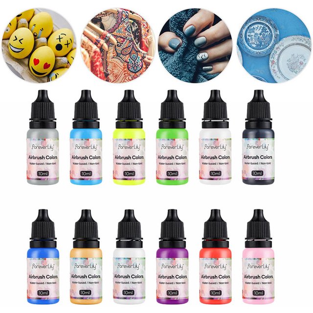 12pcs Nail Polish Paint Airbrush Nail Ink Use For Airbrush Spray Gun Color Painting Stencil Making Hollow Pattern Nail Art Tools