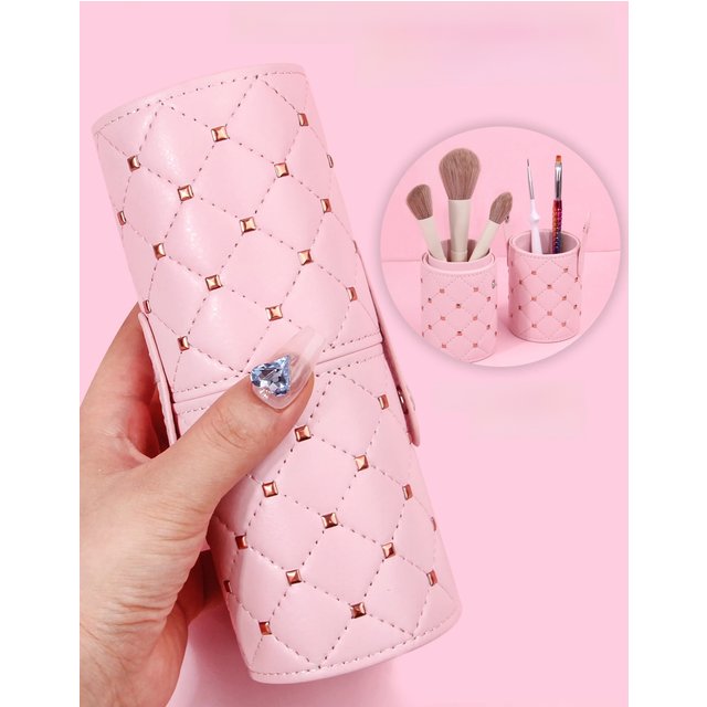 Large capacity multi-functional makeup brush storage container diamond square nail makeup tool storage pen holder