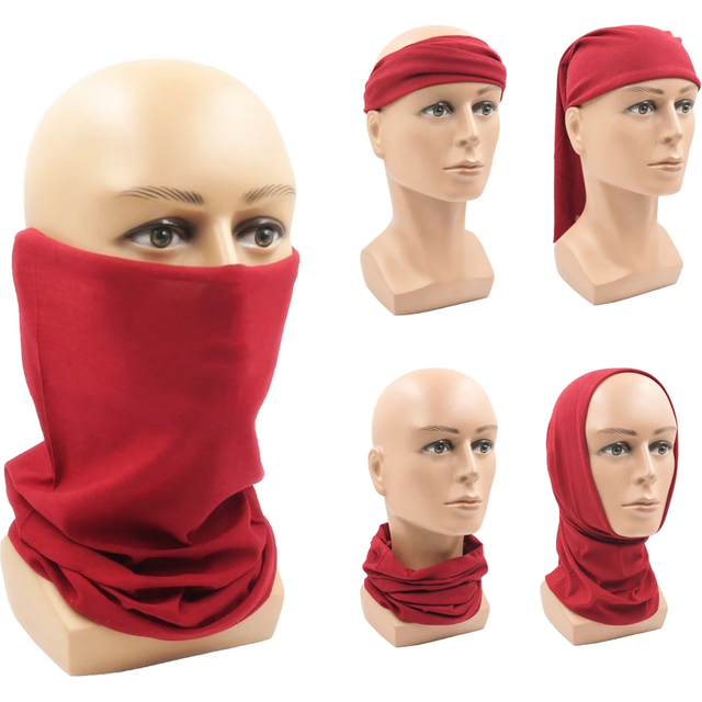 Outdoor Sports Wine Red Riding Dustproof Bandana Polyester Face Mask Headwear Neck Gaiter Magic Tube Cycling Fishing Scarf Women