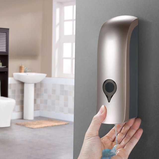 300ml Self Adhesive Soap And Shampoo Dispenser Wall Mounted Manual Soap Dispenser Bathroom Shower Gel Liquid Dispenser Holder
