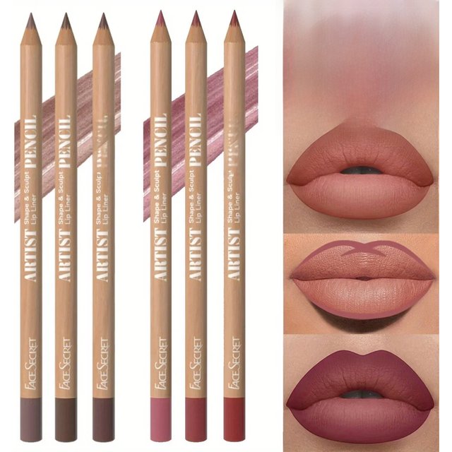 3pcs Lip Liner Set,-Long-Lasting Matte Velvet Waterproof Perfect Gift for women