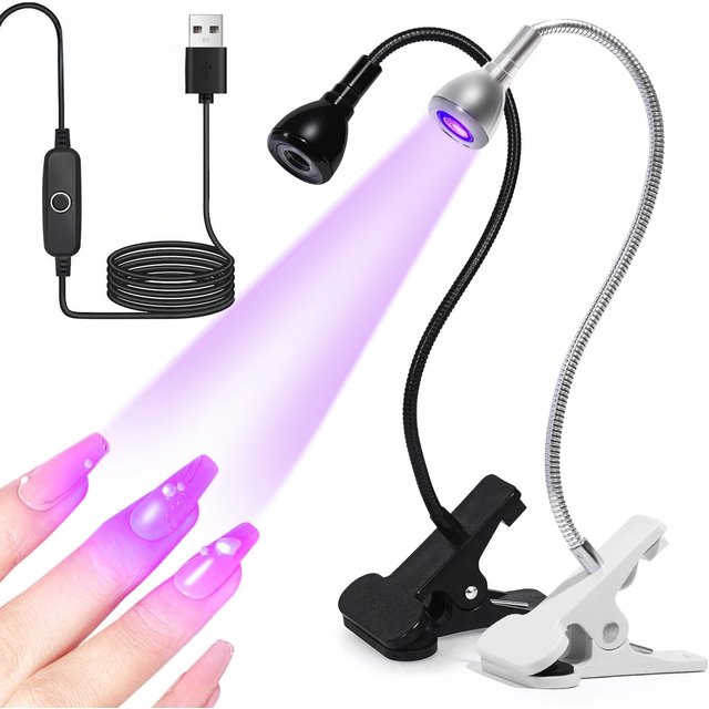 Quick-Drying Nail Lamp Usb Clip Desk Lamp 360 Degree free Rotation Light Nail Polish Uv Curing Violet Light Quick drying