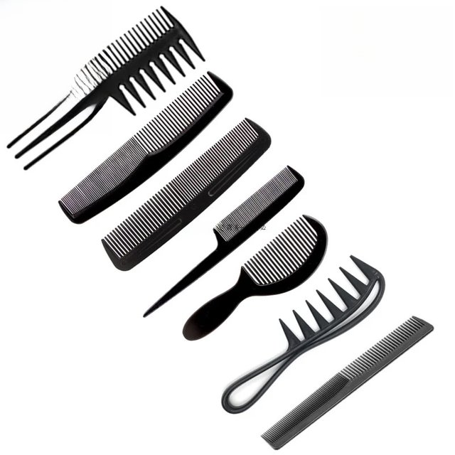 New Arrivals 4/5/6/7pcs Black Barber Accessories Set Detangling Hair Brush Styling Hot Comb Straightener High Quality Hair Combs