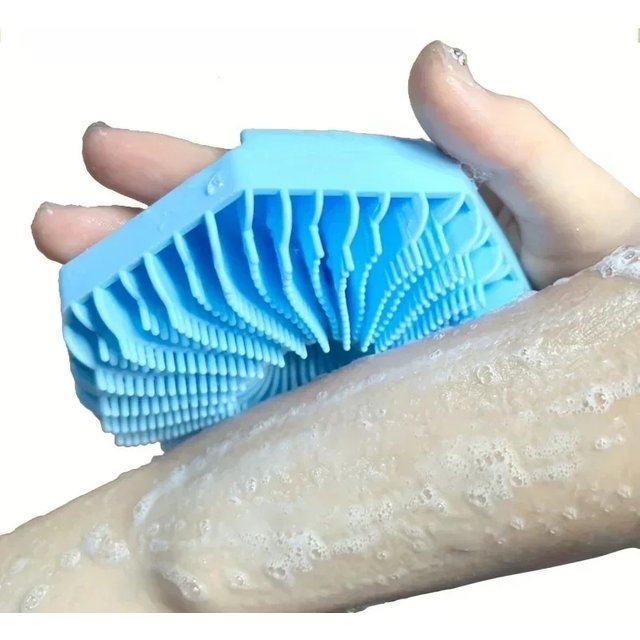 Silicone Body Brush for Showering Foam Shower Exfoliating Bath Massage Brushes Polygonal Handheld Body Scrubber Skin Cleaning