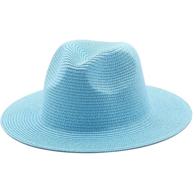 Women Ladies Solid multi colors Summer Straw hat Breathable Sunscreen Sun hat Beach Fedora Jazz hats Female Girls Panama cap