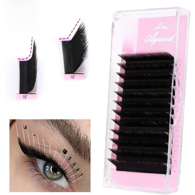 AGUUD All Size L/M/LC/LD/L+/LU Curl False Eyelash Extension Matte Black Natural Soft Faux Lashes For Makeup Individual Eyelashes