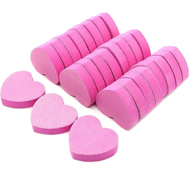 20/50Pcs Nail Polish Buffer Heart Mini Buffing Sanding Files Block Pedicure Care Manicure Pedicure Nail File Tools Nail Charm