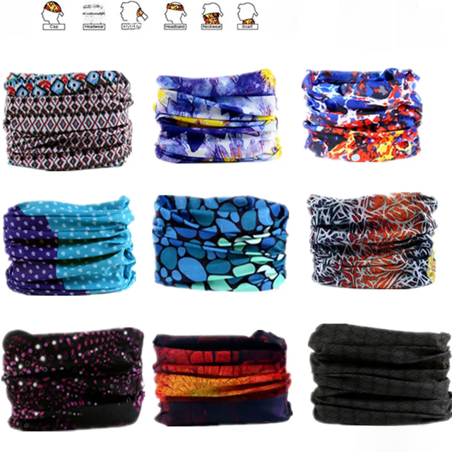 Multi-color Seamless Bandanas Headwear Scarf Magic Headband Face Mask Tubular Wrap Bicycle Headscarf Frauen Schal
