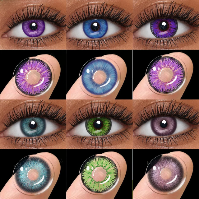 UYAAI 1 Pair Cosplay Color Lenses for Eyes Purple Lenses for Halloween Cosmetics Blue Big Eye Fashion Lenses y2k Korean Colorcon