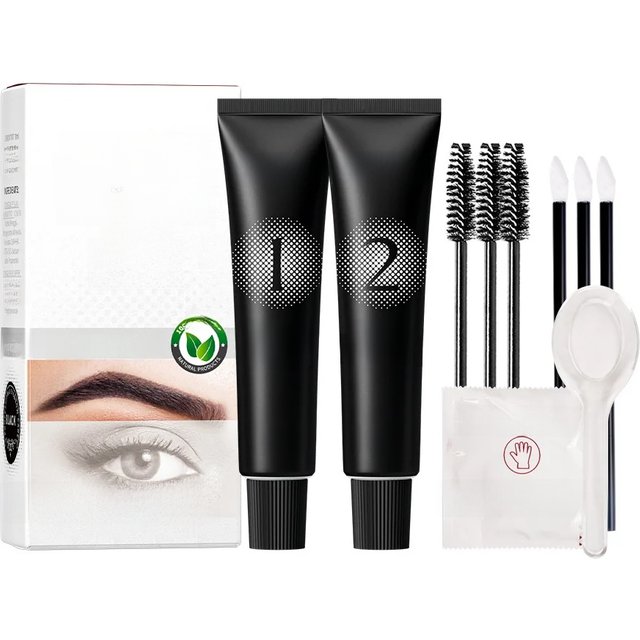 Eyelash Eyebrow Tint Permanent Dye Kit Waterproof Lasting Fast Tint Henna Brow Enhancers Cream Gel Makeup Tool