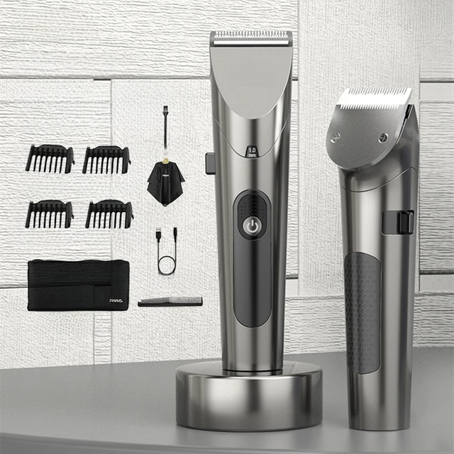 RIWA Electric Hair Clipper Washable Rechargeable Variable Speed Professional Barber Trimmer With Carbon Steel Cutter Head
