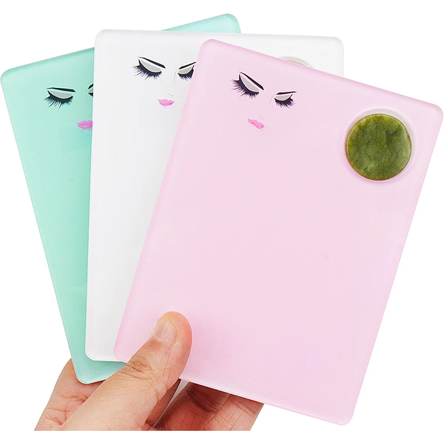 Acrylic Jade Stone Eyelash Extension Plate Tray Grafting Lashes Holder Glue Pallet Board Stand Pad Makeup Tools