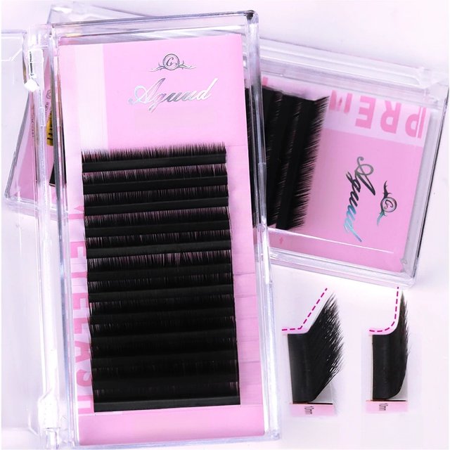 AGUUD LU(M) L Individual Eyelash Extension Matte Black Faux Mink Mage Volume Premium Eyelash Extension L/LU/M Curl Makeup Lashes