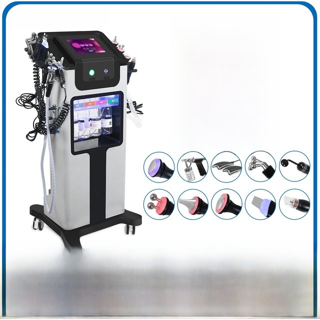 NEWGAGA 10 IN 1 Hydro Water Oxygen Jet Machine Facial SPA Massager Aqua Peeling Moisturizer Small Bubble Skin Cleaning Device