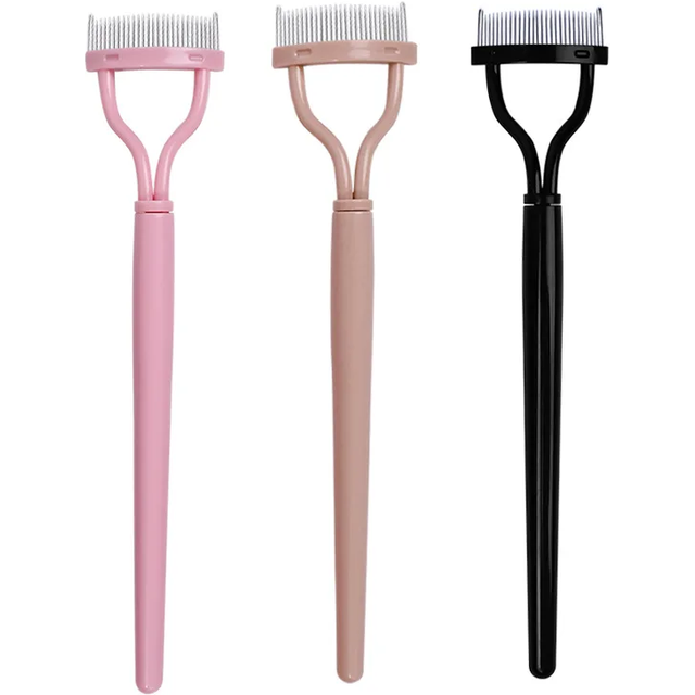 Eyelash Separator Metal Teeth Straight Eyelash Curler Beauty Makeup Stainless Eyelash Brush Comb Mascara Curl Makeup Tool