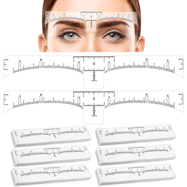 100/50/30/10PCS Disposable Eyebrow Ruler Stickers Brows Shape Tool Eyebrow Position Ruler Guide Sticker Permanent Makeup Tools