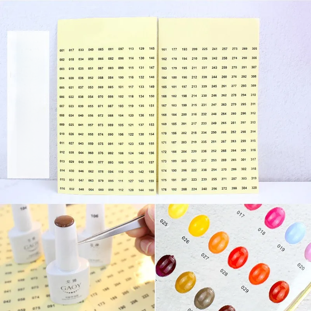 1-600 Nail Polish Number Sticker Label Color Gel Varnish Glue Bottle Lipstick Nails Tips Display Mark Numbering Manicure Tool