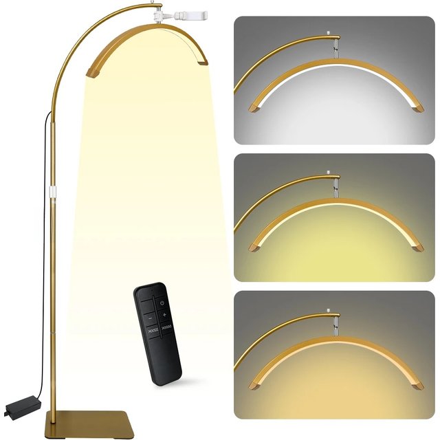 23INCH LED Half Moon Light Half Moon Adjustable Cold & Warm Lighting with Phone Holder for Lash Facial Makeup Tattoo Skincare