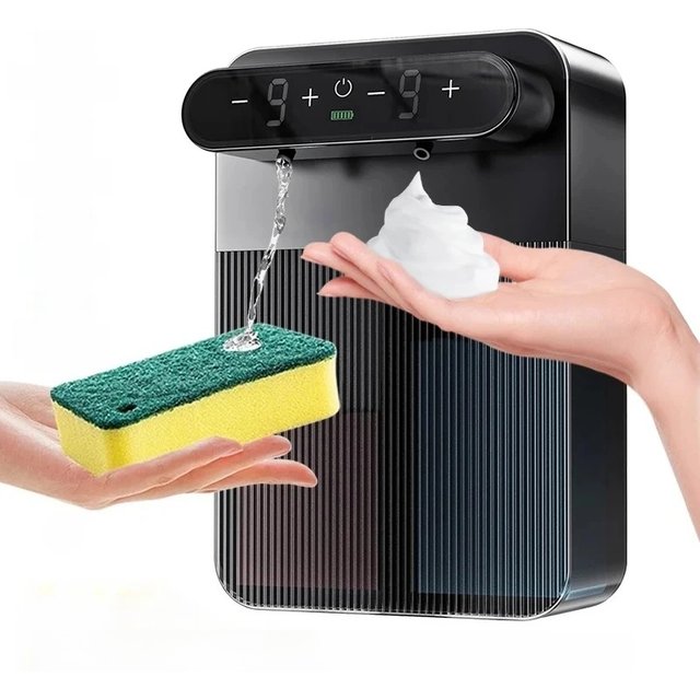 3000mAh Automatic Foam and Gel Soap Dispenser Wall Mounted Smart Display Touchless Sensor Foam Dispensers Hand Washer Bathroom