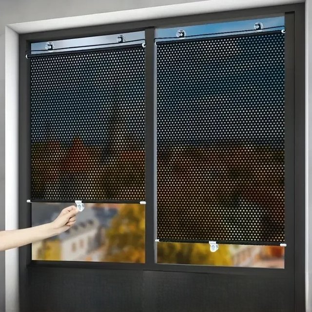 Suction Cup Telescopic Sunshade Sunscreen Curtain Heat Insulation Sunshade