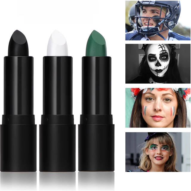 Black Eye Face Body Paint Stick Cream Eyeblack Tube Black Body Painting Sticks for Halloween Cosplay Joker Makeup