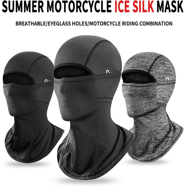Motorcycle Head Cover Breathable Ice Silk Motorcycle Riding Full Face Mask Neck Windproof Mask High Elastic Balaclava Hat
