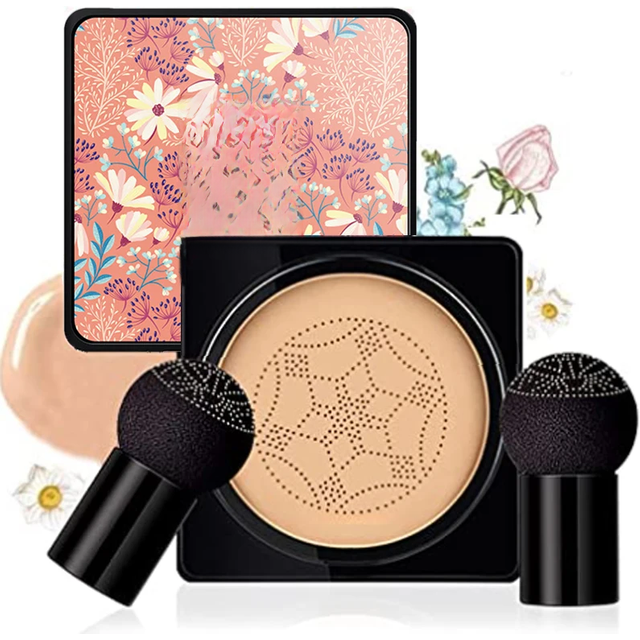 Air Cushion CC Cream Mushroom Head Foundation Moisturizing Long Lasting Face Comestics Natural Brighten Face Base Tone Make Up
