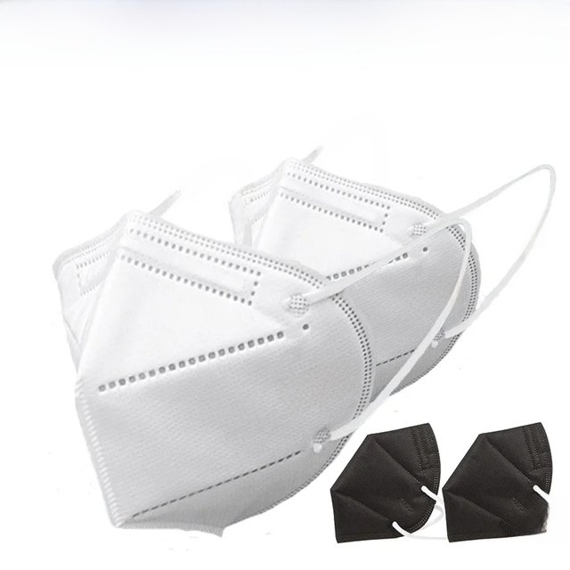 FFP2 Face Mask KN95 Facial Mascarillas 5 Layers Filter Masks Filtration Mouth Mask White Adult Protective Respirator Black Masks