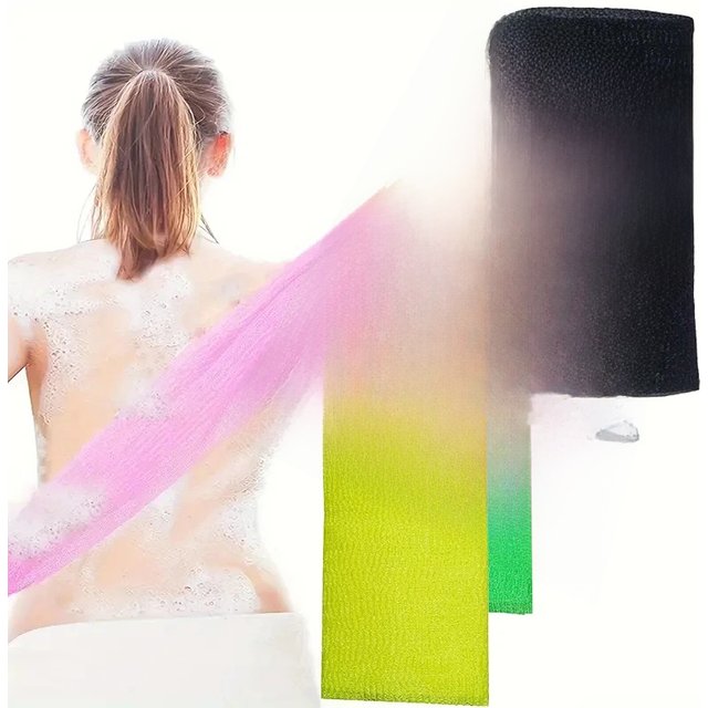 6colors Exfoliating Body Scrubber Towel Double Side Mesh Loofah Shower Washcloth Effective Back Scrub for Getting Smooth Skin