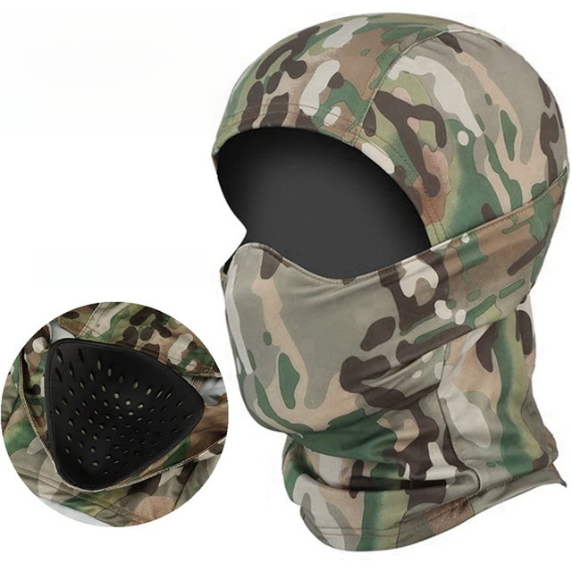 Tactical Silicone Mask Hunting Balaclava Head Hood Silicone Half Face Windproof Headgear Cycling Sunscreen Windproof Headgear
