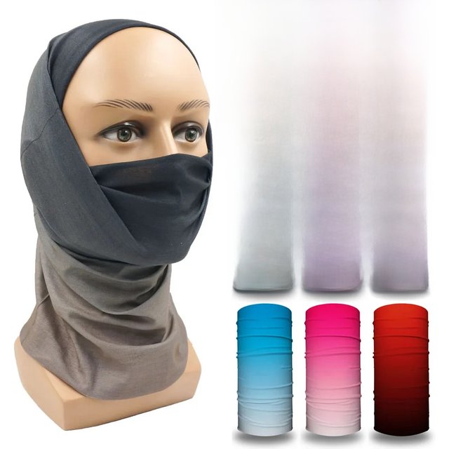 Gradient Color Tubular Neck Warmer Gaiter For Woman UV Protection Bandana Man Sports Face Mask Balaclava Cycling Scarf Wrap