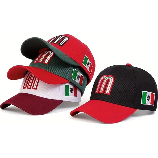 Unisex M Letter Embroidery Baseball Caps Spring Autumn Outdoor Adjustable Casual Hats Sunscreen Hat