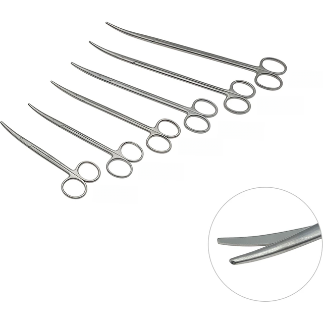 Medical Stainless Steel Surgical Scissors Cosmetic Plastic Surgery Instrument 1pc Straight Curved Blunt Tip Scissors