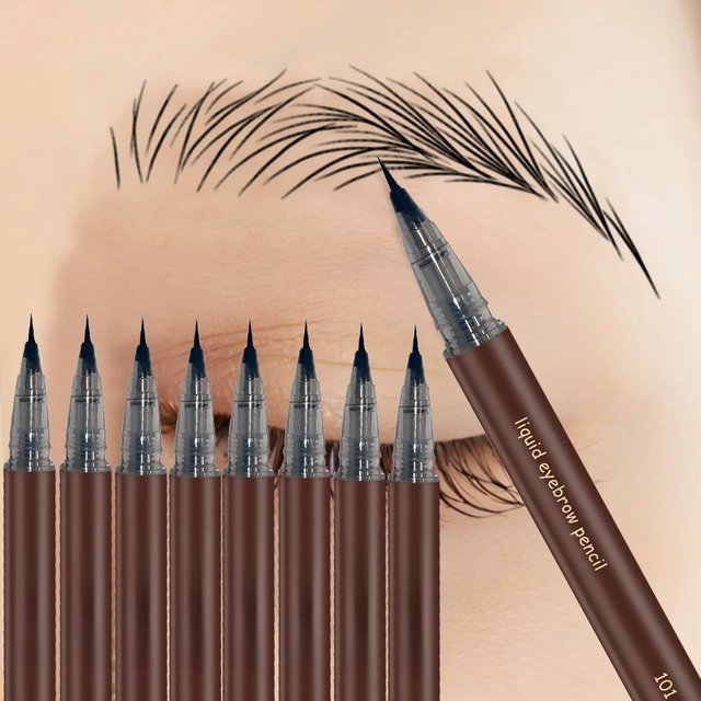 8 Psc Set 0.008mm Ultra Fine Long Lasting Makeup Eyeliner Pen 2 in 1 Ultra Fine Eyebrow Pen Waterproof And Sweatproof Profect