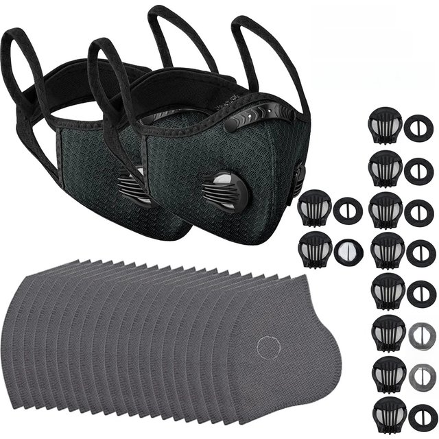 Cycling Face Mask Set Outdoor Sports Mask PM2.5 Anti-Pollution Washable Sports Mask Outdoor Sports Training Cycling Mask
