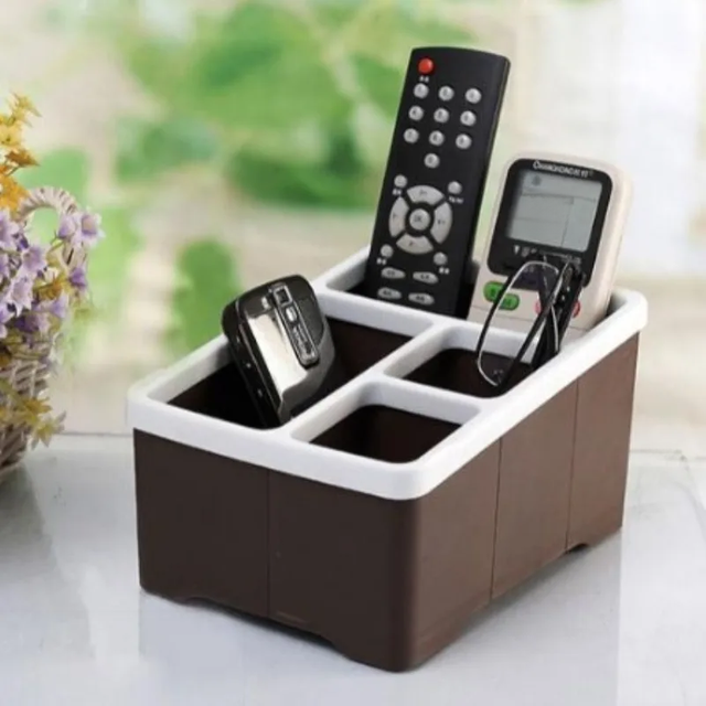 1PC Multifunctional Plastic Multi-Cell Desktop Storage Box Living Room Remote Control Cosmetics Storage Box Office Finishing Box
