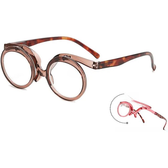 BOYSEEN Flip Up Reading Glasses Man Far Sighted Glasses Woman Makeup Eyeglasses Hyperopia