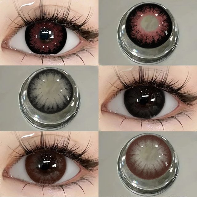 EYESHARE 1 Pair Color Contact Lenses for Big Eyes Fashion Cosmetic High Quality Black 14.5mm Contact Cosmetic Eye Contacts lens