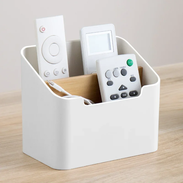Plastic Desktop Storage Box for Remote Controls Tissues Cosmetics Office Supplies Living Room Organization