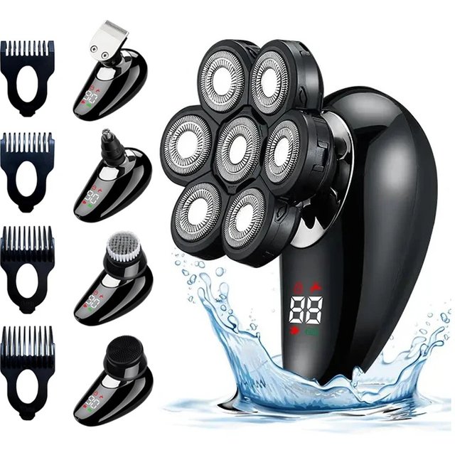 5 In 1 Electric Shaver for men Bald Head Hair Clipper Nose Trimmer Floating 7D Blade Head Shaving Beard Knife Rechargeable Razor