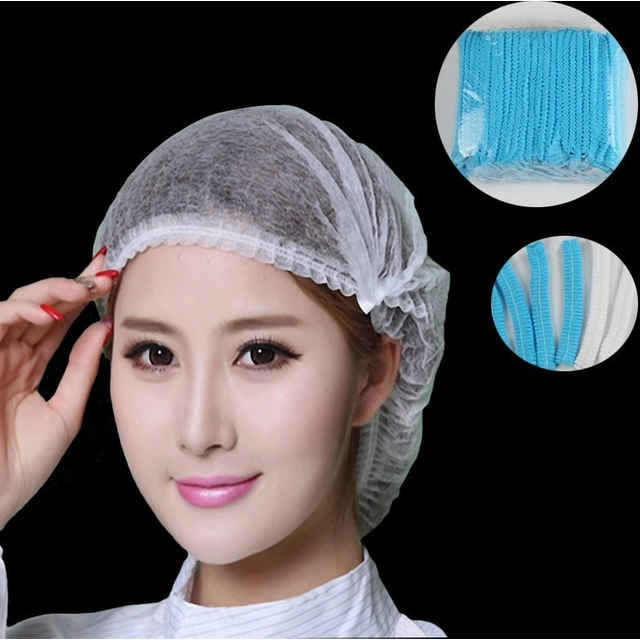 Disposable Microblading Non Woven Fabric Makeup Hair Net Cap Sterile Hat Chef Catering Dust Strip Bathroom Supplies 100 PCS