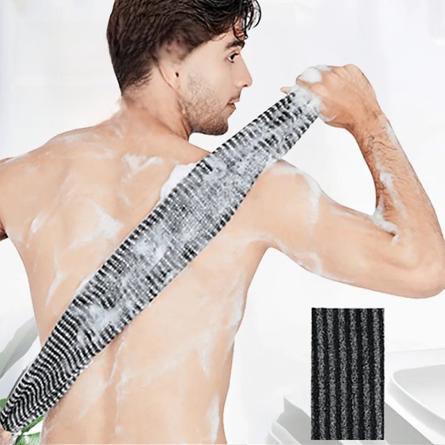 Exfoliating Back Body Scrubber For Shower Bath, Long Strip Rubbing Scrub Towel, Exfoliating Washcloth Bath Towel for men Women