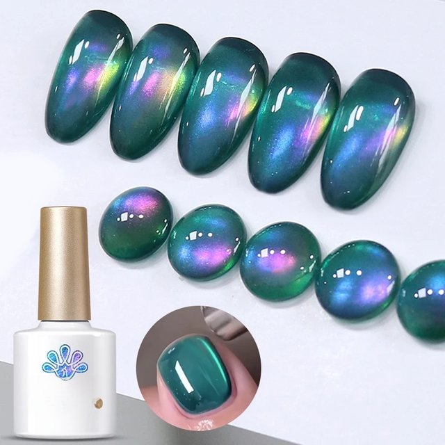 BORN PRETTY 10ml Green Crystal Cat Magnetic Gel Nail Polish Jelly Glass Semi Permanent Soak Off UV Gel Varnish Manicure