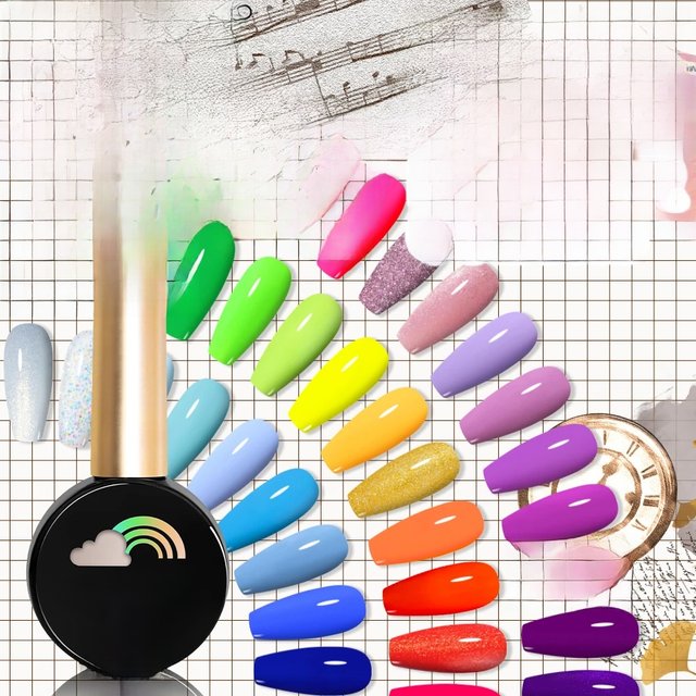 RG 15ml HEMA TPO Free Gel Nail Polish Neon Glitter Gel Polish Manicure Base Top Coat UV LED Gel Semi-permanent Enamels For Nails