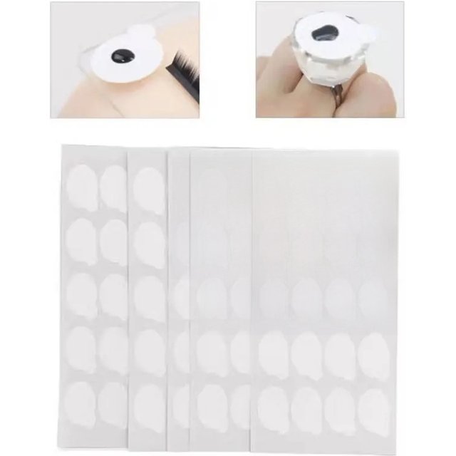 100pcs Lash Glue Pads Disposable Eyelash Extension Paper Stickers Jade Stone Glue Holder Pallet Beauty MakeupTool